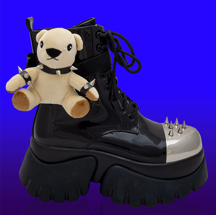 Koi Footwear - Eddies Teddy Platform Spiked Boots