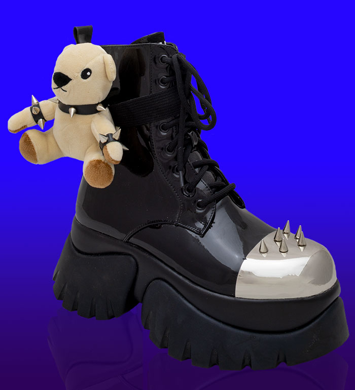 Koi Footwear - Eddies Teddy Platform Spiked Boots