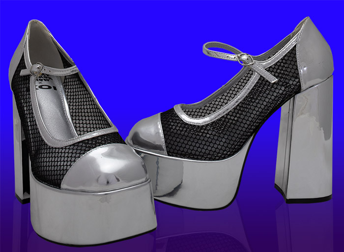 Koi Footwear - Regular Frankie Fan Fishnet Platform Heels