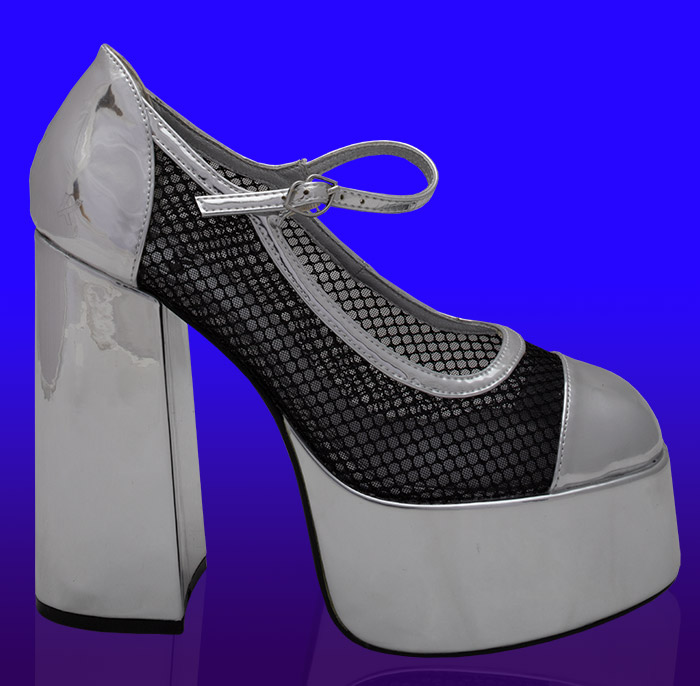Koi Footwear - Regular Frankie Fan Fishnet Platform Heels