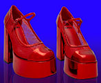 Regular Frankie Fan Fishnet Platform Heels Red